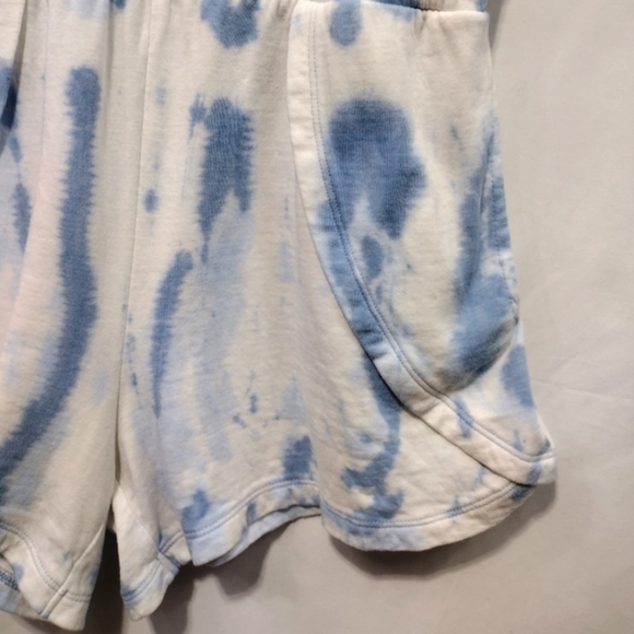 Athleta Girl Retreat Yourself Romper Girls L White Blue Tie Dye Athlesure Sporty - Picture 5 of 12